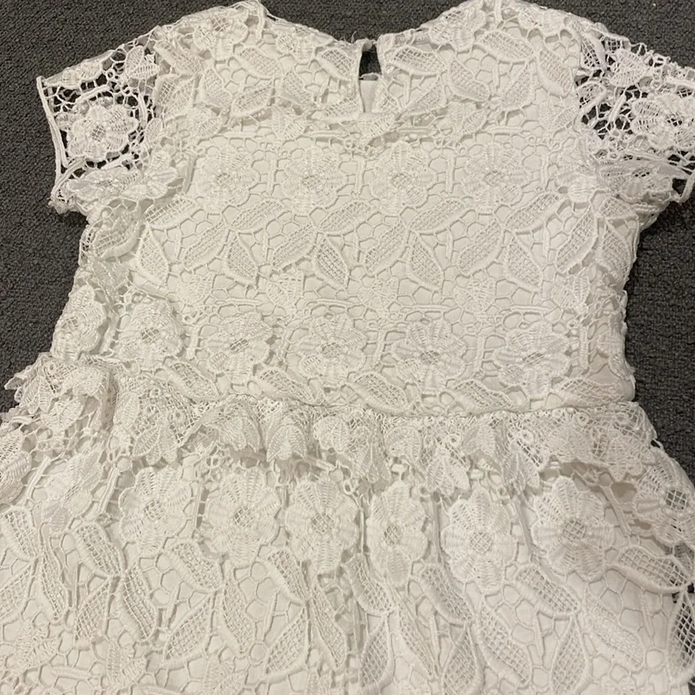 Zara Girls Soft Collection White Floral Lace Dress size 6